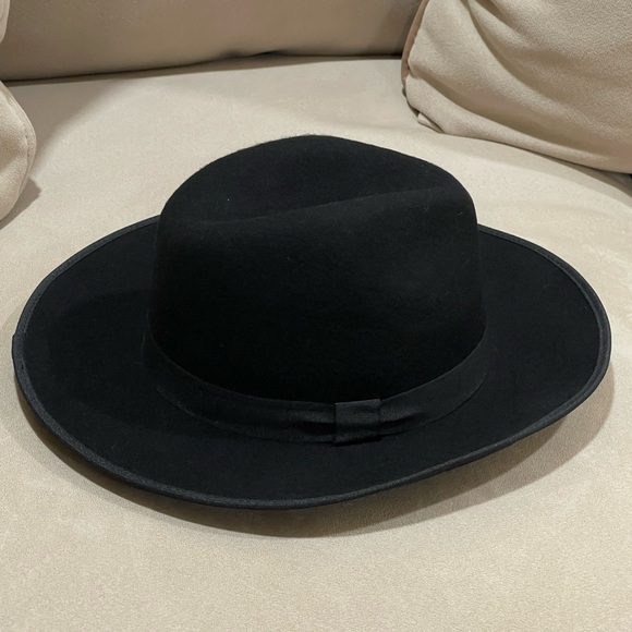 Vintage Elizabeth And James Wool Fedora Hat Women’s Black Retro Classic One Size - Picture 6 of 8